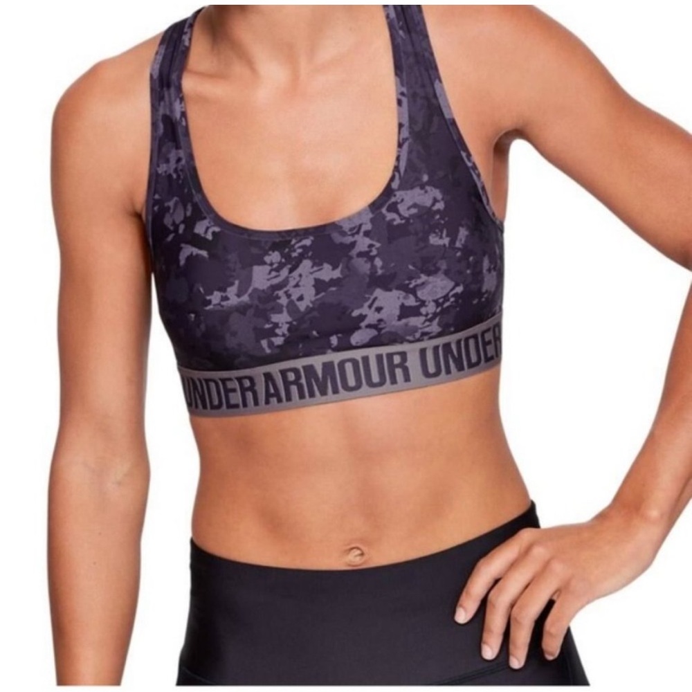 Purple camo cross back non padded sports bra never worn